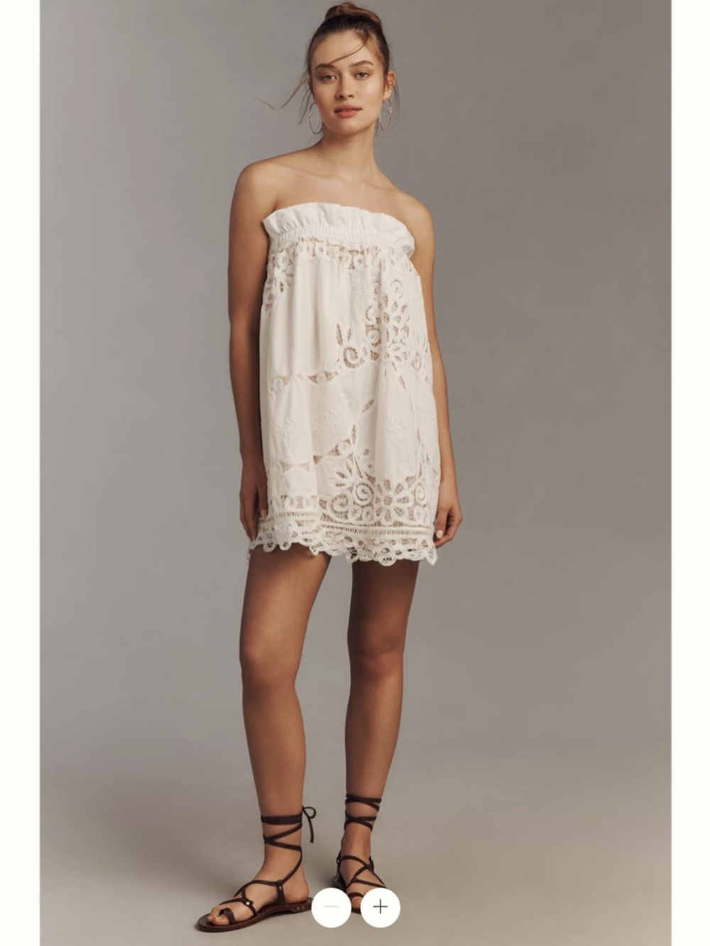 Anthropologie Maeve Strapless Lace Mini Dress - Picture 4 of 5
